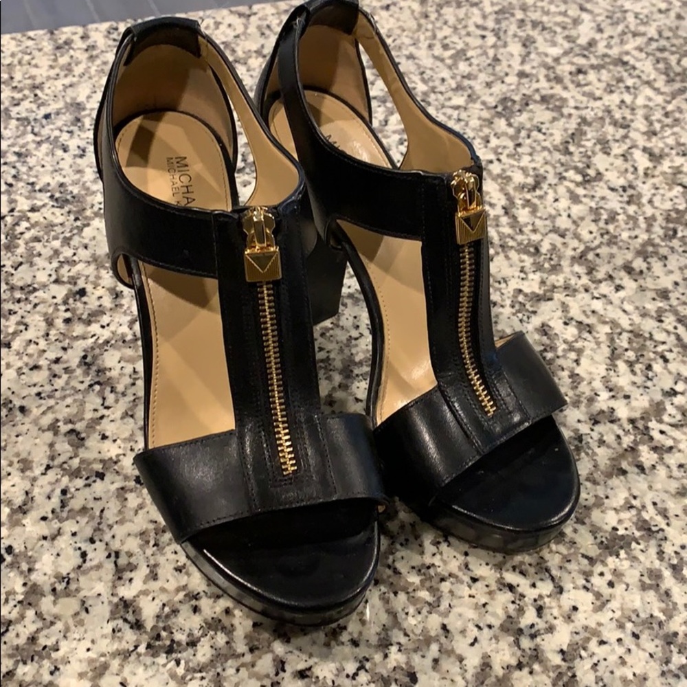 Black Michael Kors Zip Up Heels